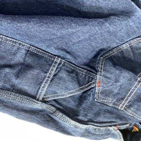 Vintage 1990s Roundhouse Mens Overalls 48 X 34 Dark Wash Blue Denim Cotton USA - Picture 6 of 11